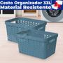 Imagem de Caixa Cesto Organizador Multiuso Rattan S/ Tampa 33 Litros (46x34x24)