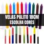 Imagem de Caixa com 1/2 Kg - Meio Quilo de Vela Palito 18 cm - Velas por KG Brancas - Coloridas - Bicolores