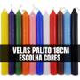 Imagem de Caixa com 1/2 Kg - Meio Quilo de Vela Palito 18 cm - Velas por KG Brancas - Coloridas - Bicolores