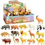 Imagem de Caixa com 16 Bichos de Plástico Animal World Animais Safari