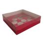 Imagem de Caixa Com Berço Coração Vermelho Para 9 Doces K150 Com 10 Unidades
