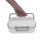 Imagem de Caixa de almoço elétrica aquecedor de alimentos recipiente portátil viagem carro trabalho aquecimento com compartimentos