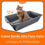 Imagem de Caixa de Areia Grande Bandeja Sanitária P/ Gato e Felinos com Borda Alta Menos Sujeira Mais Praticidade e Higiene
