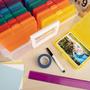 Imagem de Caixa De Armazenamento De Plástico Colorida Com 16 Compartimentos Internos Para Fotos 4x6 Com Alça