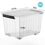 Imagem de Caixa de Armazenamento Nazhura 68L (72Qt) - Empilhável e Transparente (Pacote com 4)