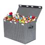 Imagem de Caixa de brinquedos grande Mayniu com tampa, cesta de caixas de armazenamento de organizadores de brinquedos com alças resistentes para meninos, meninas, berçário, brinquedoteca, armário, quarto (cinza)