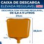 Imagem de Caixa De Descarga De Parede Com Cordinha Universal Plástica Completa 9L Caramelo Marrom Astra com Kit Instalação