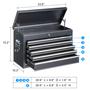Imagem de Caixa de Ferramentas GODECOR - 5 Gavetas de Metal com Fechadura (24 Polegadas) - Preta