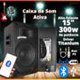 Imagem de Caixa de Som Alto Falante 15" 300w Rms Datrel Amplificada Ativa Bluetooth Driver Titanio + Microfone
