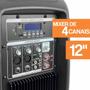 Imagem de Caixa De Som Ativa 12 Polegadas 350w Rms Com Mixer 4 Canais + 2 Microfones Sem Fio