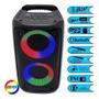 Imagem de Caixa de Som Bluetooh Portátil Grande com Led RGB Luzes Pendrive Usb Cartão Sd Rádio Fm Auxiliar P2 Potente