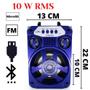 Imagem de Caixa De Som Bluetooth 10W Grasep D-Bh4104 Azul Com Led