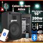 Imagem de Caixa de Som Bluetooth Datrel Amplificada 200w Alto Falante Ativa 10" Profissional