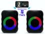 Imagem de Caixa De Som Caixinha Som Portatil Amplificada Bluetooth Fm Usb Sd Função TWS C/ Led RGB Bass Bateria Longa Duração