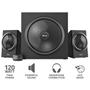 Imagem de Caixa de Som com Subwoofer Speaker Set Yuri 2.1 120W com Fio Som Potente Powerful Bass Trust