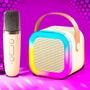 Imagem de Caixa de Som Karaokê Bluetooth Microfone Sem Fio LED RGB Para Criança
