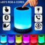 Imagem de Caixa De Som Luminária Abajur Led Rgb Portátil Usb Bluetooth