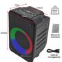 Imagem de Caixa de Som Luminosa Bluetooth Rádio FM Conexão Microfone Ajuste de Graves Pendrive 10W D4134