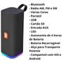 Imagem de Caixa de Som Potente Alta com Rádio FM AM USB Cartão SD LED Original