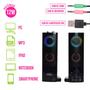 Imagem de Caixa de Som Potente C/ RGB PC Gamer Computador USB Soundbar Portátl Notebook Multimídia Compacta P2 Estéreo