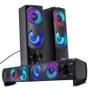 Imagem de Caixa de som Soundbar e Subwoofer para Computador e Notebook 12W com Led Knup - KP-6040