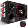 Imagem de Caixa De Som Trio Automotivo Shutt Subwoofer Ripper 12 Polegadas 800w RMS Grave Forte LED Neon Preto