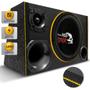 Imagem de Caixa De Som Trio Automotivo Shutt Subwoofer Ripper 12 Polegadas 800w RMS Grave Forte LED Neon