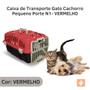 Imagem de Caixa de Transporte Gato Cachorro Pequeno Porte N1 Vermelha