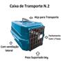 Imagem de Caixa de Transporte N2 Com Alça Animais Pequeno Porte Azul