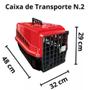 Imagem de Caixa de Transporte Vermelho Para Cães Gato Coelho Porte N2