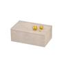 Imagem de Caixa Decorativa Cinza Com Esferas Douradas 21x10,5x12cm
