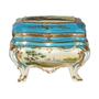 Imagem de Caixa Decorativo Porcelana Azul Claro Filetado a Ouro