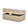 Imagem de Caixa em MDF Com Revestimento em PU Bege e Dourado 13,5x28x16cm