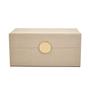 Imagem de Caixa em MDF Com Revestimento em PU Bege e Dourado 13,5x28x16cm
