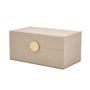 Imagem de Caixa em MDF Com Revestimento em PU Bege e Dourado 13,5x28x16cm
