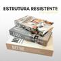 Imagem de Caixa Livro Decorativo Falso Fake Kit com 3 Porta Objetos DECOR