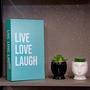 Imagem de Caixa Livro Decorativo Verde "Live Love Laugh Verde" 27x17x5 cm - D'Rossi