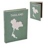 Imagem de Caixa livro thailand decorativa em mdf menta e prata 36cm