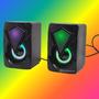 Imagem de Caixa Multimídia LED RGB Com 2 Canais Para PC Notebook Amplificação 6W RMS KPRO800