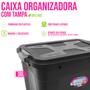 Imagem de Caixa Multiuso Organizadora 30 Lts Tampa Trava Preta Grande