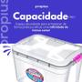 Imagem de Caixa Organizadora 56 Litros Resistente Multifuncional Item Papelaria Banheiro Locomoção Ferramenta Utensílio Utilidade