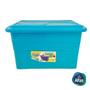 Imagem de Caixa organizadora colorida com tampa, trava e empilhavel - 70 litros - 904