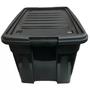 Imagem de caixa Organizadora Container 53l c/ rodinhas trava preta - MB Plásticos