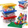 Imagem de Caixa Organizadora de Brinquedos Eorbow - 4 Unidades com Tampa - Formato de Tijolo