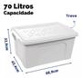 Imagem de Caixa Organizadora grande Multiuso Container 70 Litros reforçada com trava