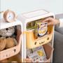 Imagem de Caixa organizadora infantil brinquedos 4 prateleiras quarto bebe compartimentos multiuso rodinhas