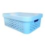 Imagem de Caixa organizadora multiuso 11 litros azul bebe qualidade resistente com tampa