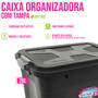 Imagem de Caixa Organizadora Multiuso Preta 20 Litros Tampa c Travas