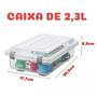 Imagem de Caixa Organizadora Sanremo Kit 3 Unidades em Plástico Transparente 2,3L 26,2x17,7x8,5cm Ref.950