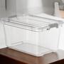 Imagem de Caixa Organizadora Transparente 50l Com Travas Multiuso Design Moderno Prático Empilhavel